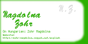 magdolna zohr business card